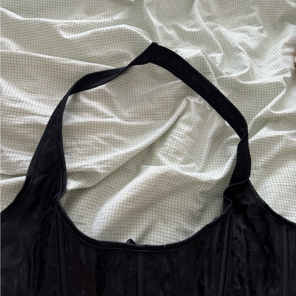 Plus Size Black Crop Corset Top - Picture 3 of 5